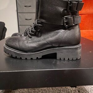 Black Ankle Boots with Buckle Detail